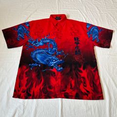 和柄シャツ 龍虎 デカプリント Archive y2k メンズ XL - メルカリ