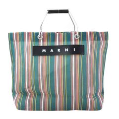 新品未使用】MARNI MARKET STRIPE BAG スカイ×オリーブ - メルカリ