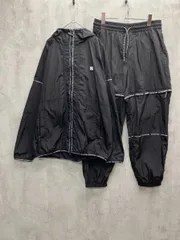 DCSHOECOUSA ディーシーシューズ スケボー ロゴライン ナイロン トラック ジャケット パンツ セットアップ 裏地メッシュ sizeM/黒 ■◇◎メンズ