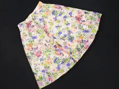 QUEENS COURT クイーンズコート 総柄 メッシュ フレア スカート size2/白ｘ青ｘピンク ■◇ レディースのサムネイル