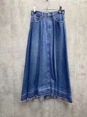 AZUL BY MOUSSY アズールバイマウジー フレアフリンジデニムマキシスカート sizeM/青 ■◇ レディース