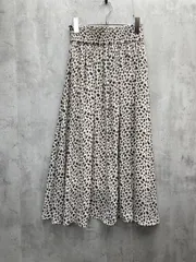 美品 LOWRYS FARM ローリーズファーム ヒョウ柄 レオパード フレア ギャザー ロング スカート sizeF/アイボリーｘ茶 ■◆ レディース