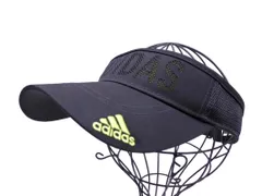 adidas アディダス GOLF ゴルフ ロゴ 刺繍 サンバイザー キャップ size57 59cm/黒 ■■ メンズ