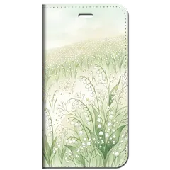 iPhone対応 スマホ 手帳型ケース すずらん フルブルーム ボタニカル シアーガーデン 春爛漫 水彩 花柄 鈴蘭 大人可愛い 淡色 癒し 花 【iPhone17 / iPhone16 他 iPhone各機種対応】 |iaspfb06