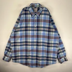 古着 ブルックスブラザーズ Brooks Brothers 長袖シャツ ボタンダウン XL  ブルー系 チェック メンズ
