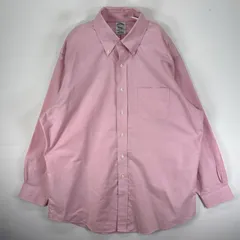古着 ブルックスブラザーズ Brooks Brothers 長袖シャツ ボタンダウン 胸ポケット XL  ピンク系 無地 メンズのサムネイル
