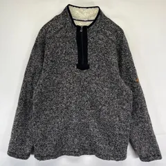 古着 オービス ORVIS ニット ハーフジップ アウトドア  袖タグロゴ プルオーバー ボアライナー L  ブラック系 メンズのサムネイル