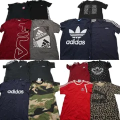 古着卸 まとめ売り スポーツブランドMIX Ｔシャツ 15枚セット ( メンズ XS ) アディダス プーマ フィラ トレフォイル 中古 古着 NE4264