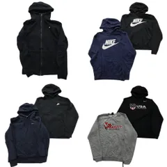 古着卸 まとめ売り NIKE ナイキ スウェット 7枚セット ( メンズ XS/S ) フルジップ フーディー ワンポイント スウォッシュロゴ 中古 NE4327