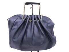 NATURAL BEAUTY BASIC ナチュラルビューティーベーシック フェイクレザー ショルダー 付き 2WAY ハンド バッグ ネイビー ■■ レディース