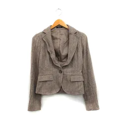 コムサイズム COMME CA ISM テーラード ジャケット シングル ウール シンプル ブラウン 茶 /KT2