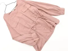 ehka sopo SM2 エヘカソポ サマンサモスモス リボン Ｖネック プルオーバー シャツ sizeF/ピンクブラウン ■◇ レディース