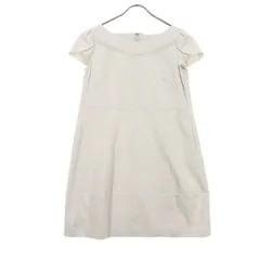 TOCCA トッカ 日本製 フレンチスリーブ ボートネック 膝丈ワンピース 0 ライトグレー系 レディース 古着