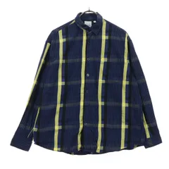 美品 niko and... ニコアンド ケイタマルヤマ KEITA MARUYAMA コラボ チェック柄 長袖 コットンシャツ M ネイビー メンズ 古着