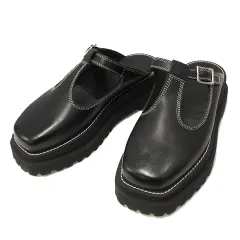 ワイズ Y's COW LEATHER MARY JANE SANDALS レザー メリージェーン サンダル 3 (25.0) 黒 ブラック 牛革 2025AW 靴 シューズ YL-E41-731-2-01