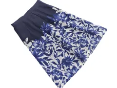 SunaUna スーナウーナ チェック 花柄 Aライン 台形 スカート size36/紺 ■◇ レディース