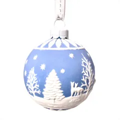 ウェッジウッド WEDGWOOD ホリデイ オーナメント ブルー ボール型 クリスマス【中古】のサムネイル