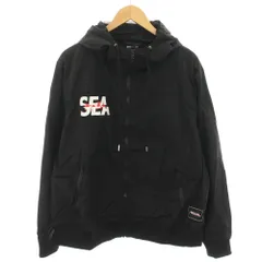 ウィンダンシー WIND AND SEA ゴッドセレクショントリプルエックス GOD SELECTION XXX 22SS ナイロンジャケット ブルゾン ジップアップパーカー フーディー ロゴプリント 裏地メッシュ M 黒 WDS-XXX-SP-01