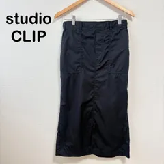 studio CLIP ロング タイトスカート 黒 L 前スリット