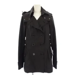 バーバリー ロンドン BURBERRY LONDON トレンチコート ダブル ミドル丈 裏地ノバチェック 40 黒 /KH