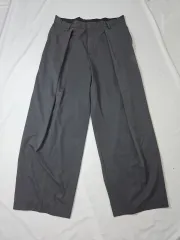 ZARA ザラ マン ピンタック ワイド スラックス パンツ チャコールグレー 32