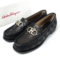 ■美品■Salvatore Ferragamo サルヴァトーレフェラガモ ローファー サイズ6 1/2 ガンチーニ カットワーク レザー ブランド古着【中古】20260417/RA9021