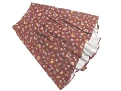 axes femme アクシーズファム 花柄 チェック フレア スカート sizeM/ブラウン ■◇ レディース