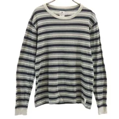 R.NEWBOLD アールニューボールド ボーダー柄 長袖 Tシャツ M グレー系 ロンT メンズ 古着