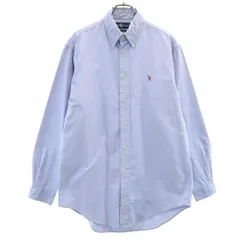 RALPH LAUREN ラルフローレン 長袖 オックスフォード ボタンダウンシャツ 15 1/2-33 青紫 メンズ 古着
