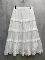 新品訳あり■BONLECILL ボンルシール レース フレア ティアード スカート sizeF/白  ■◆ レディース