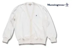 中古 マンシングウェア Munsingwear グランドスラム Vネックカーディガン Gland Slam メンズゴルフウェア ビンテージ L ホワイト