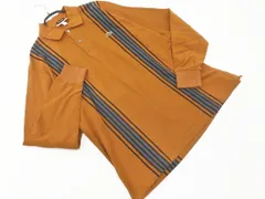 LACOSTE ラコステ カノコ 長袖 ストライプ ロゴ ワッペン ポロシャツ sizeL/キャメル ■◇ メンズ