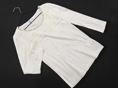 MICHEL KLEIN ミッシェルクラン レース ビーズ カットソー size38/白 ■◇ レディースのサムネイル