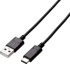 エレコム USBケーブル Type C (USB A to USB C) 1.0m USB2.0認証品 3A出力 最大480Mbps ブラック