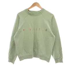 ユナイテッド・カラーズ・オブ・ベネトン UNITED COLORS OF BENETTON スウェットシャツ 46 緑 グリーン 長袖 クルーネック ロゴ刺繍 /UO ■GY59