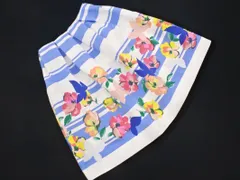 Chesty チェスティ ボーダー 花柄 フレア スカート size0/白ｘ青 ■◇ レディース