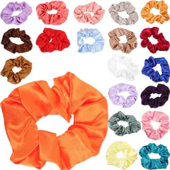 新品 Healvian ヘアシュシュ 20個セット サテン素材 弾力性ポニーテールホルダー 女の子用 ヘアバンド ヘアアクセサリー 手首用ブレスレット風 まとめ髪に最適