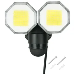 新品 DAISHIN センサーライト コンセント式 屋外用 DLA-18T200 人感 LED AC 100V 2灯式 電源 防犯 ライト 外灯 防水規格 防雨型 人感センサーライト 外 人感センサー 駐車場 ガレージ 庭 玄関 灯 明るい 広範囲 ネジ止めのサムネイル