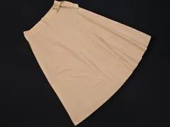 NATURAL BEAUTY BASIC ナチュラルビューティーベーシック サイドプリーツ Aライン 台形 スカート sizeM/ベージュ ■◇ レディース