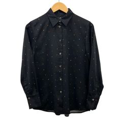 PaulSmith(ポールスミス) 長袖シャツブラウス サイズ38 L レディース美品  - 黒×ブルー×マルチ PS PaulSmith(ポールスミス) 長袖シャツブラウス サイズ38 L レディース美