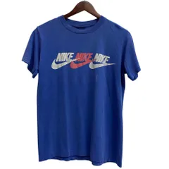 ナイキ NIKE 80's 紺タグ 三連ロゴ Tシャツ ブルー Mサイズ 201MT-5763 VB