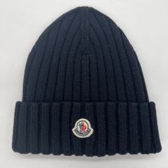 MONCLER ブラック ニット帽 美品 - メルカリ