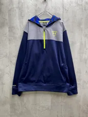 UNDER ARMOUR アンダーアーマー BASEBALL STORM ハーフジップ 裏フリース カモ切替 プルオーバー パーカー sizeMD/ネイビー ■◇メンズ
