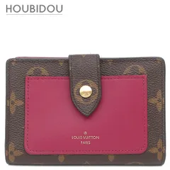 ルイヴィトン LOUIS VUITTON 二つ折り財布 ポルト フォイユ ジュリエット モノグラムキャンバス レザー フューシャ ゴールド金具 茶 ボルドー  M69433 RFID 【箱】【中古】