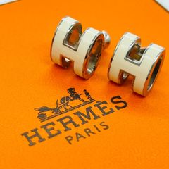 希少☆ミニポップH☆HERMES エルメス ピアス ホワイト PG金具 ポップH