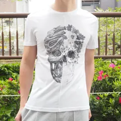 【美品】ALEXANDER MCQUEEN ロゴ ドクロ Tシャツ ホワイト アレキサンダーマックイーンのサムネイル