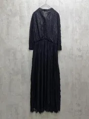 新品 PREFERIR プレフェリール レース 刺繍 五分袖 パーティ ワンピース ドレス sizeL/黒 ■◆◎レディース