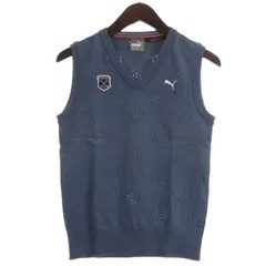 プーマ PUMA GOLF ニット ベスト ブルー M サンプル品 ■ECD001