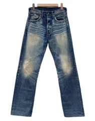 リーバイス Levi's Denim Pants デニム パンツ ボタンフライ ストレート 66年復刻 ビッグE 赤耳 ジーンズ 青 ロゴ 66501 デニム ブルー サイズW30 104MB-525