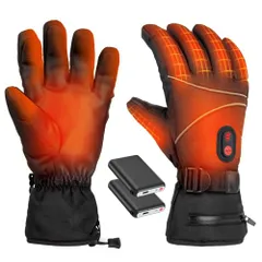 電熱グローブ 電熱手袋 【2026年新登場 16000mAhバッテリー付き】 ヒーター手袋 65℃最高温度 バイク用 高密度保温中綿 DC給電 防寒グローブ メンズ レディース 3段階温度調節 タッチパネル対応 滑り止め付き 裏起毛 (ブラック, L)